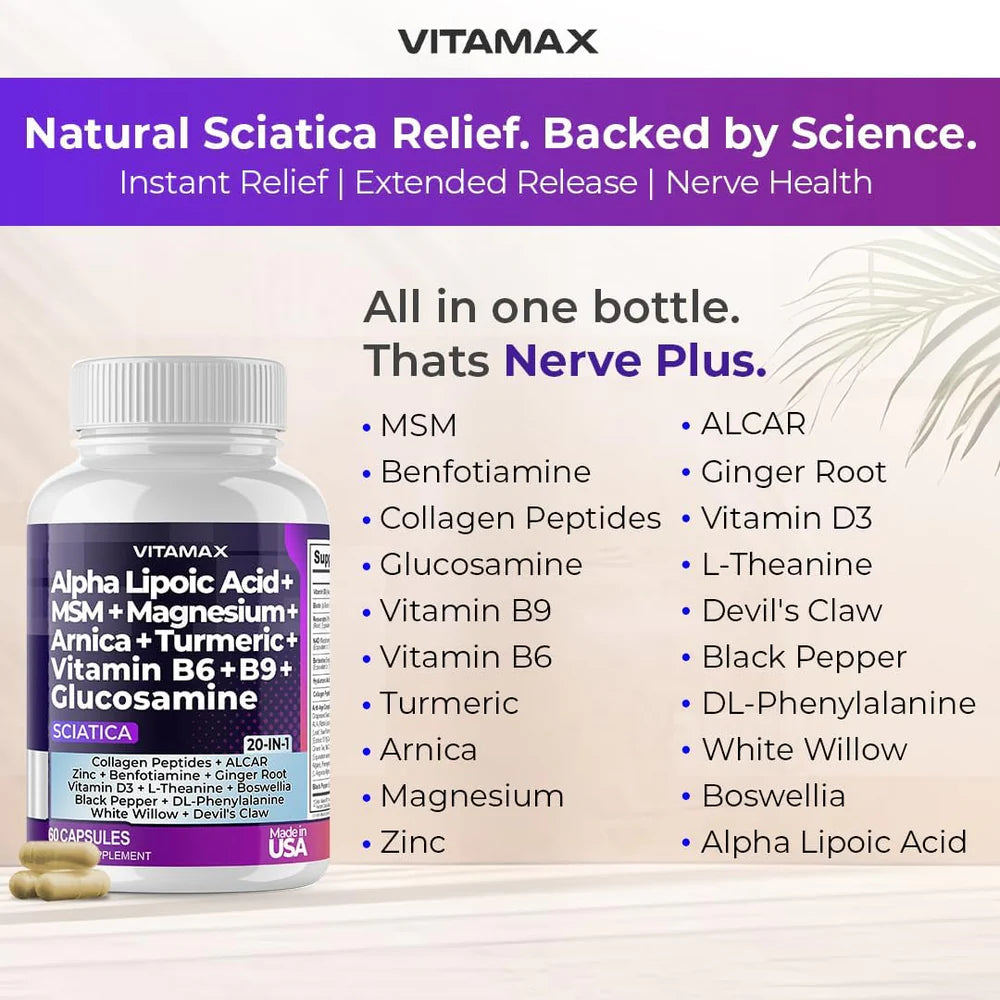 VITAMAX Sciatic Nerve Support | 20-IN-1 Daily Formula