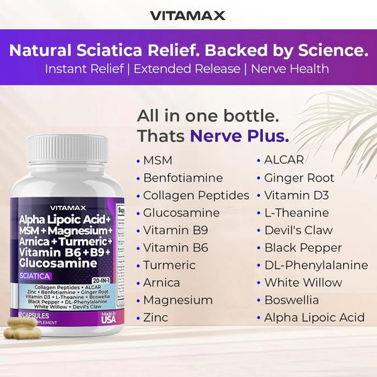 VITAMAX Sciatic Nerve Support | 20-IN-1 Daily Formula