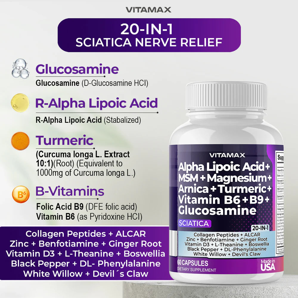 VITAMAX Sciatic Nerve Support | 20-IN-1 Daily Formula